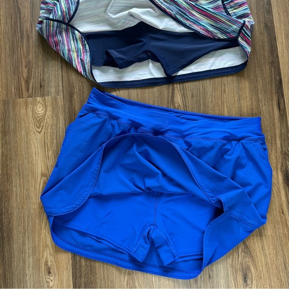 Lands End Swim Skirt Bottoms Bundle Women Plus 22W Built in Shorts Blue Colorful - Picture 6 of 15